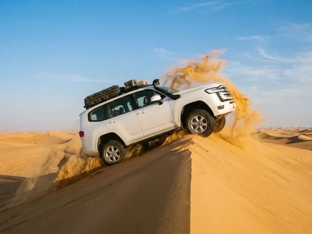 Dune bashing in a 4x4 on the Dubai dunes