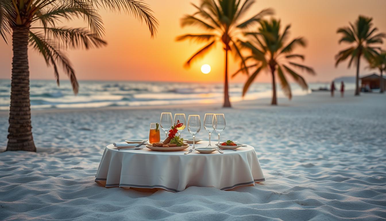 Exclusive beach dining Dubai