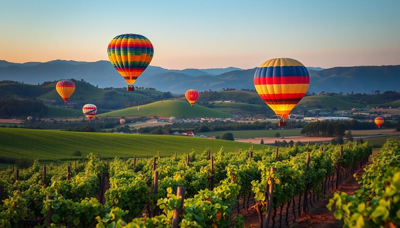 Hot Air Ballooning Above Australia’s Yarra Valley Vineyards