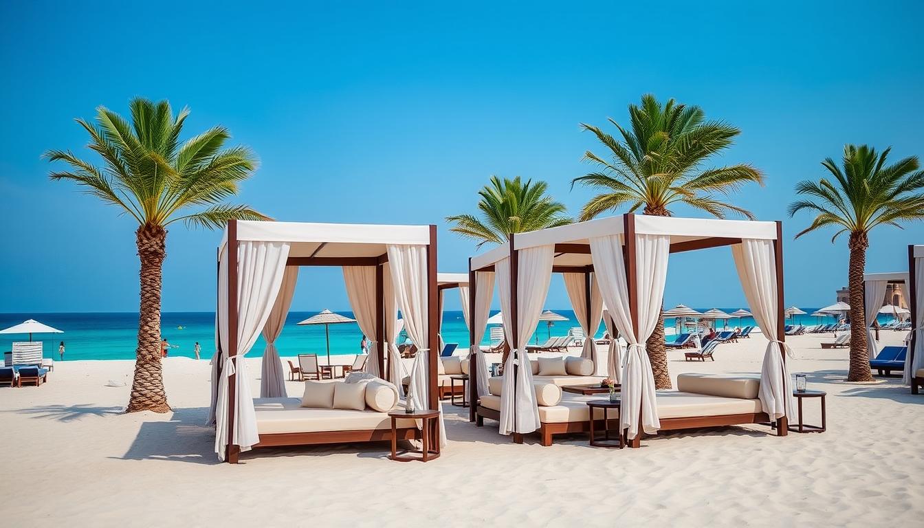 VIP beach cabanas Dubai