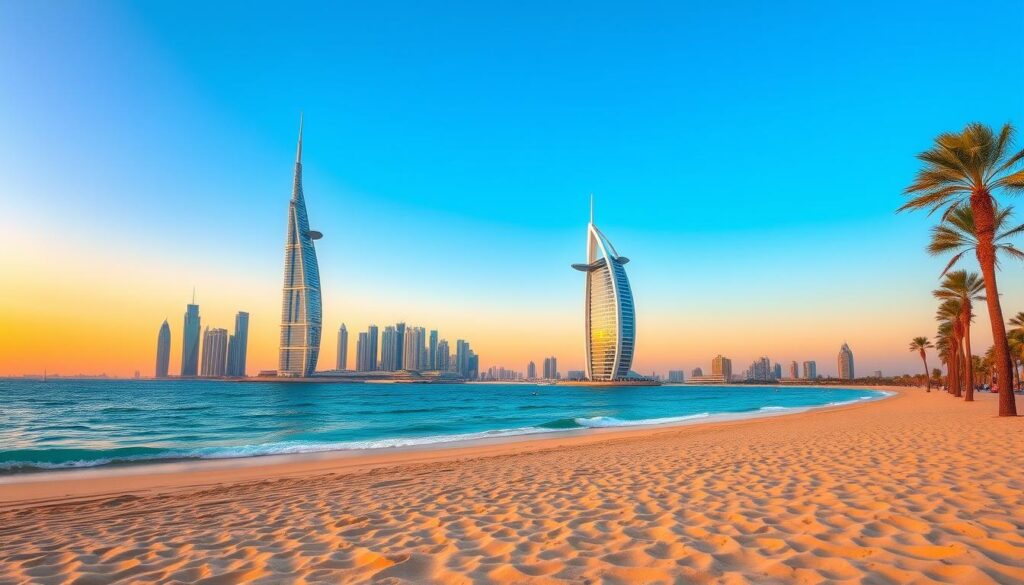 Beach skyline views Dubai