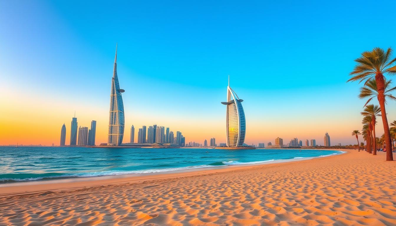 Beach skyline views Dubai