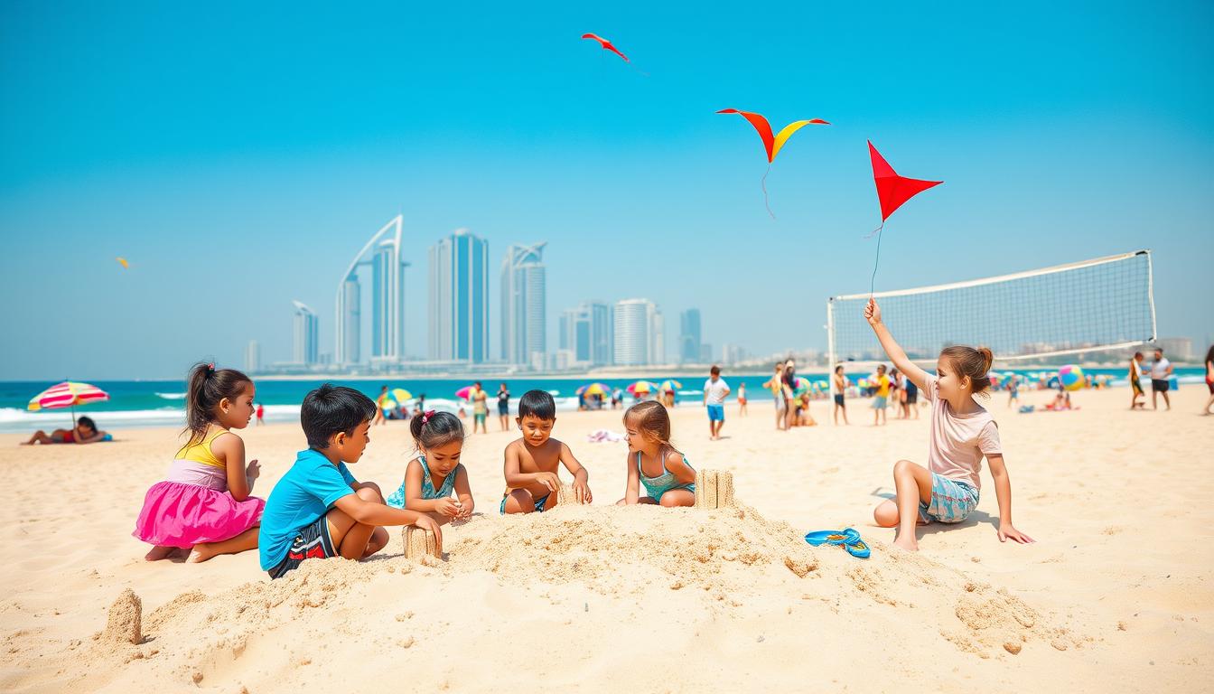 Free beach activities kids Dubai