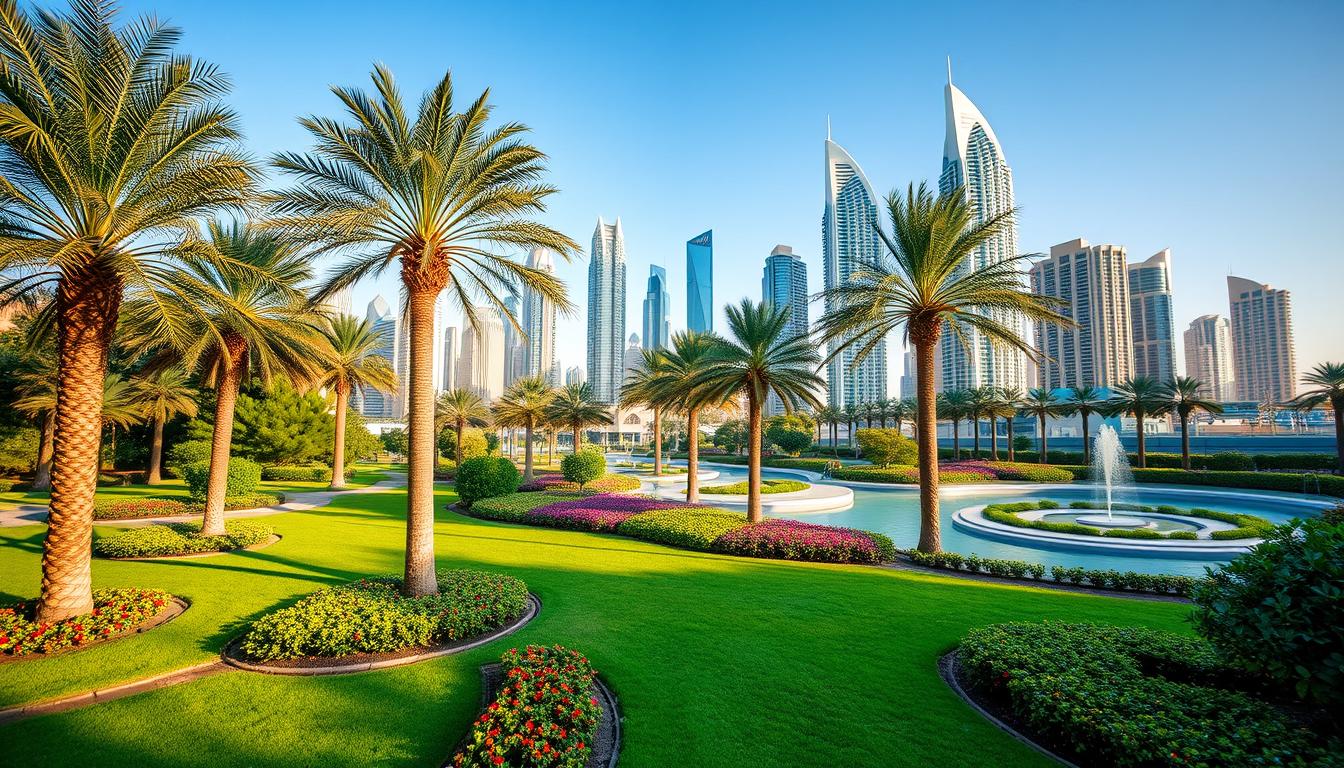 Green spaces Dubai skyline