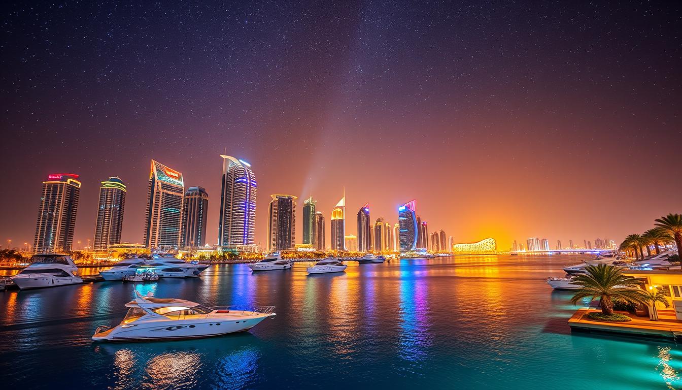 Marina skyline night cruise