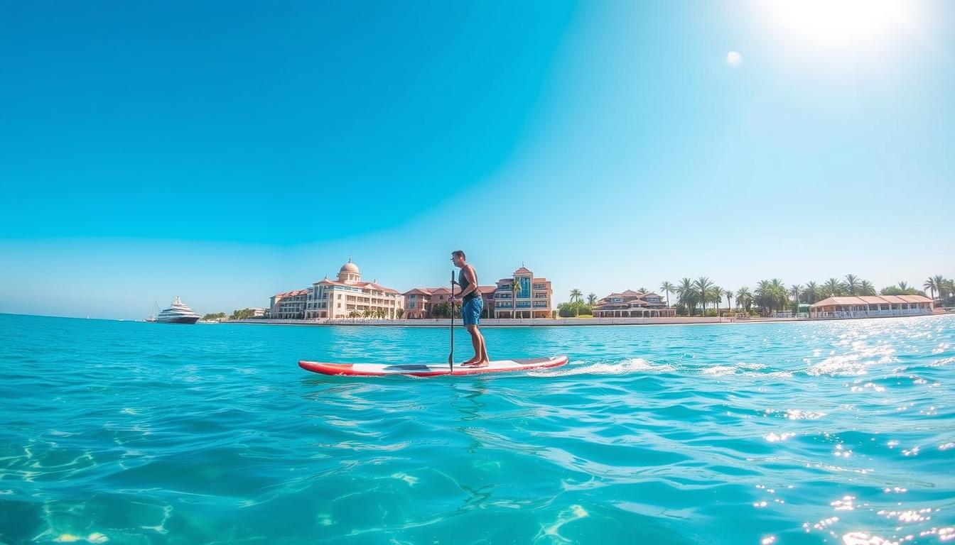 Paddleboarding Palm Jumeirah