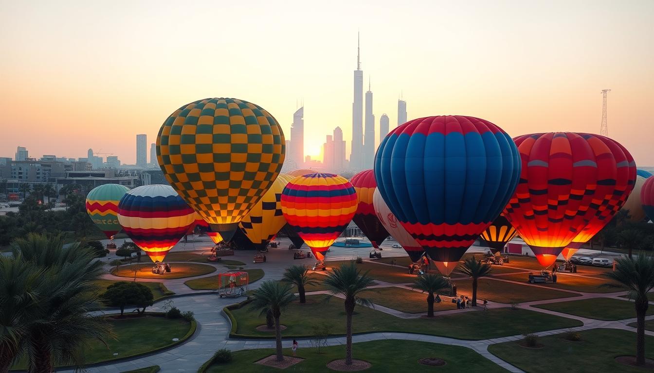 Hot air balloon pickup near Al Barsha Dubai