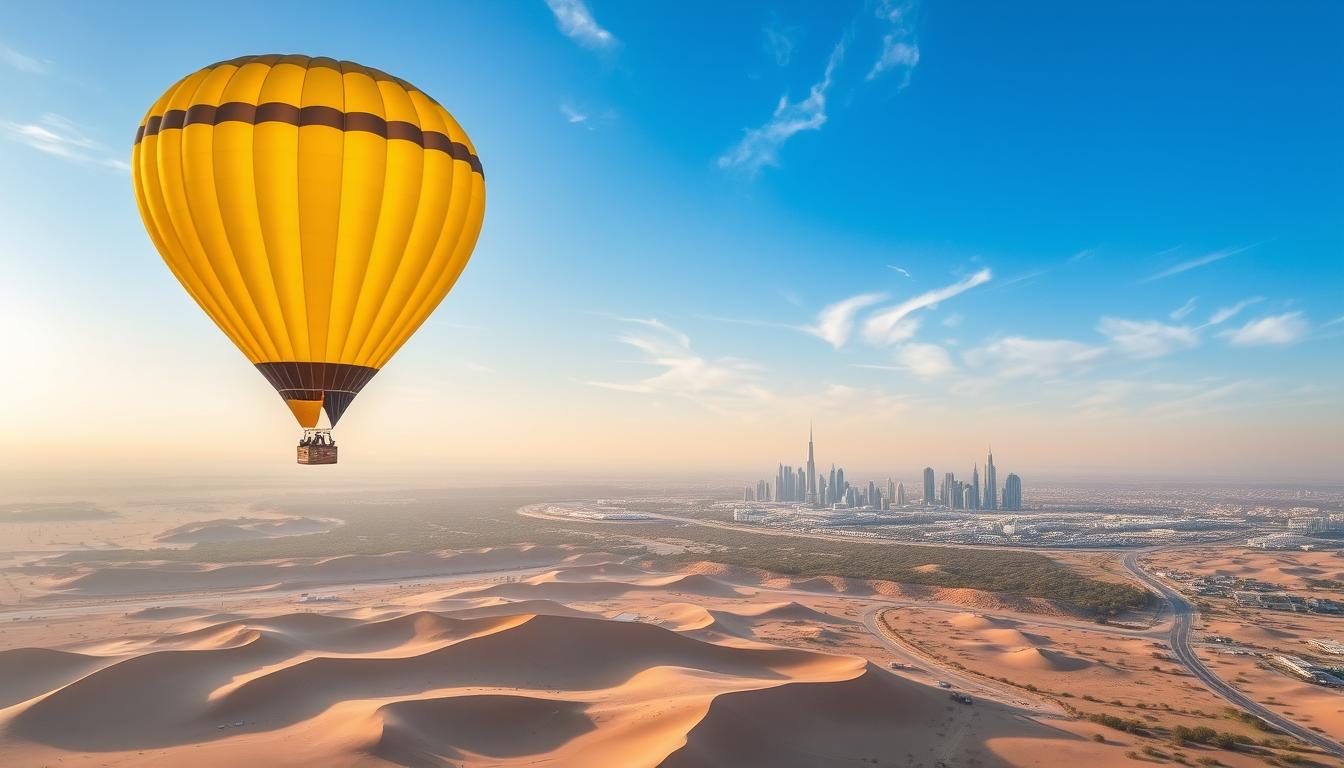 Hot air balloon pickup near Al Quoz Dubai