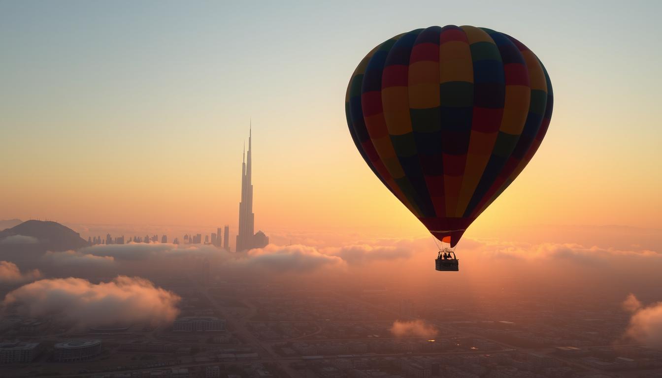 Hot air balloon pickup near Al Rigga Dubai