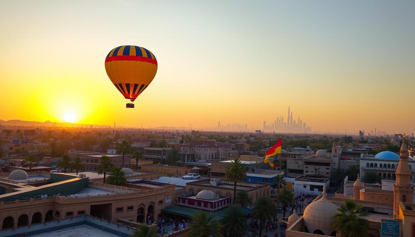 Hot air balloon pickup near Al Satwa Dubai