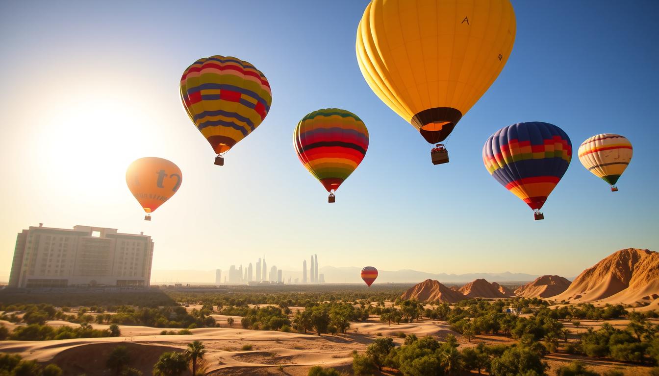 Hot air balloon pickup near Al Warqa Dubai