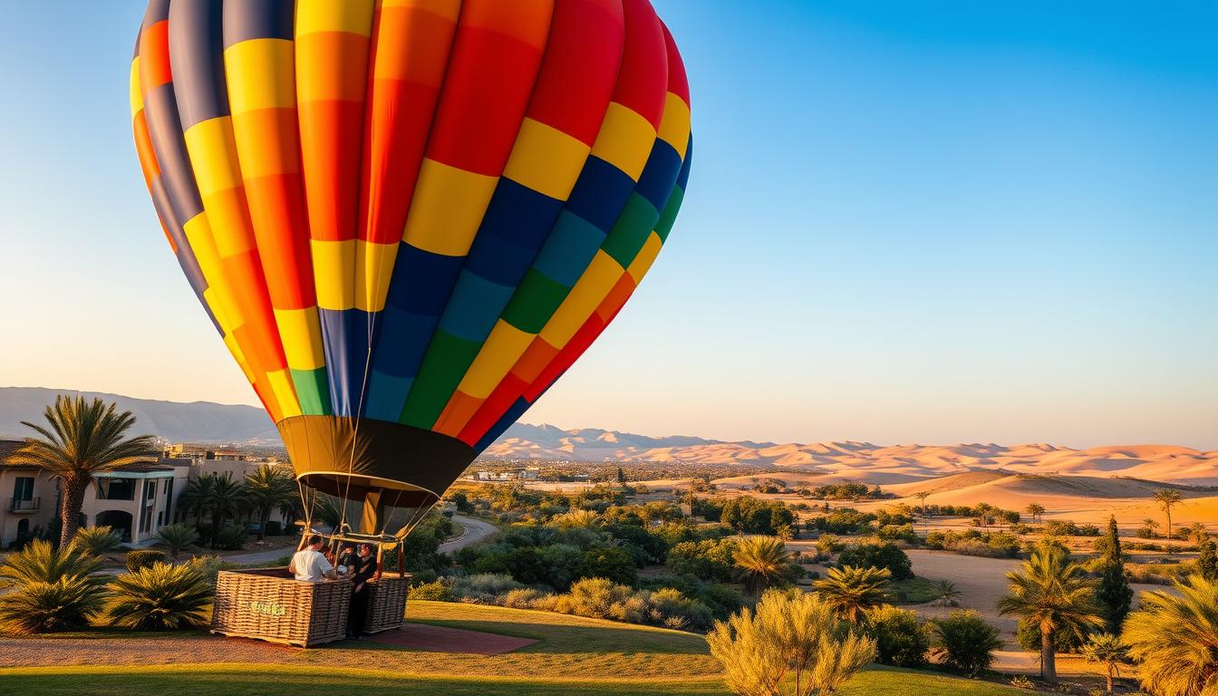 Hot air balloon pickup near Arabian Ranches Dubai