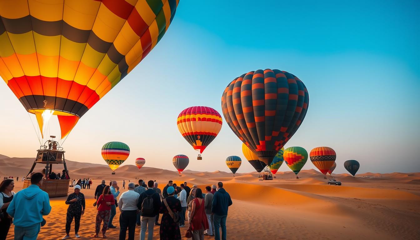 Hot air balloon pickup near Bur Dubai