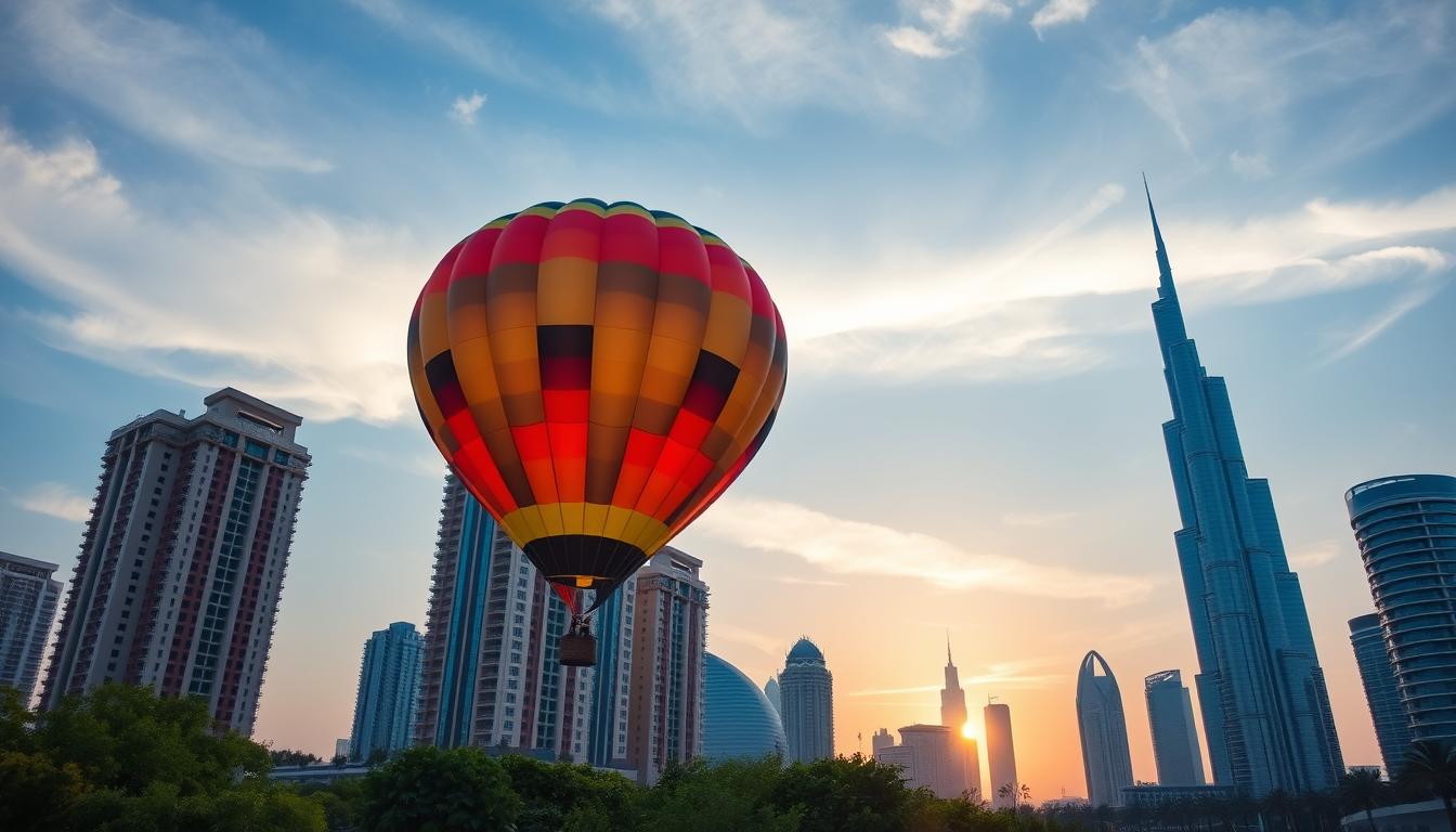 Hot air balloon pickup near Business Bay Dubai