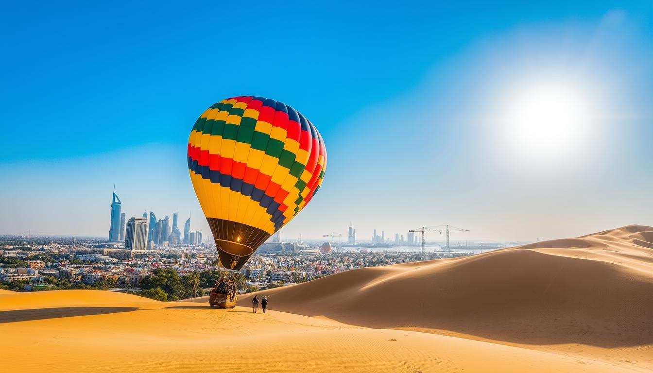 Hot air balloon pickup near Deira Dubai