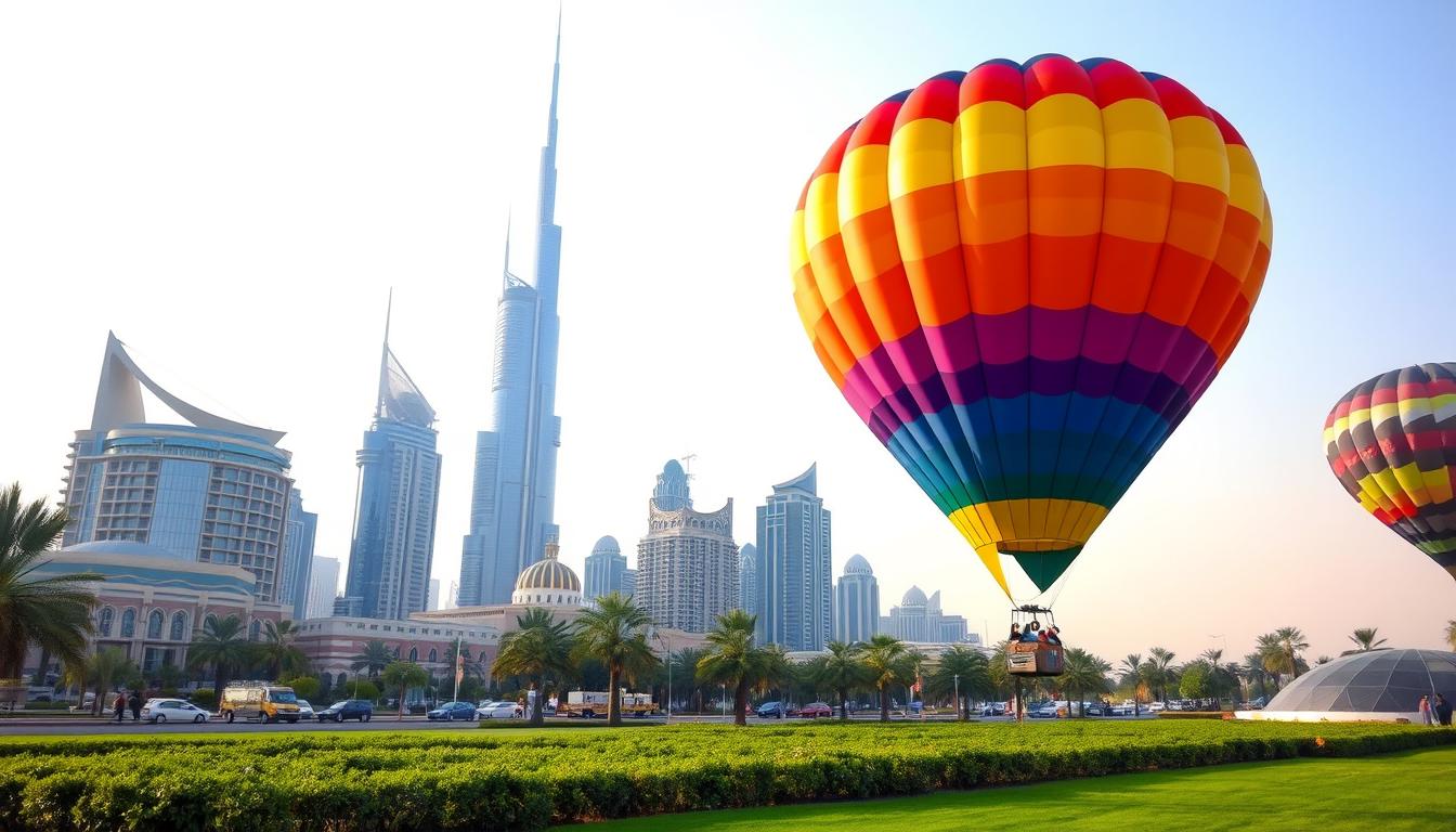 Hot air balloon pickup near Dubai International City