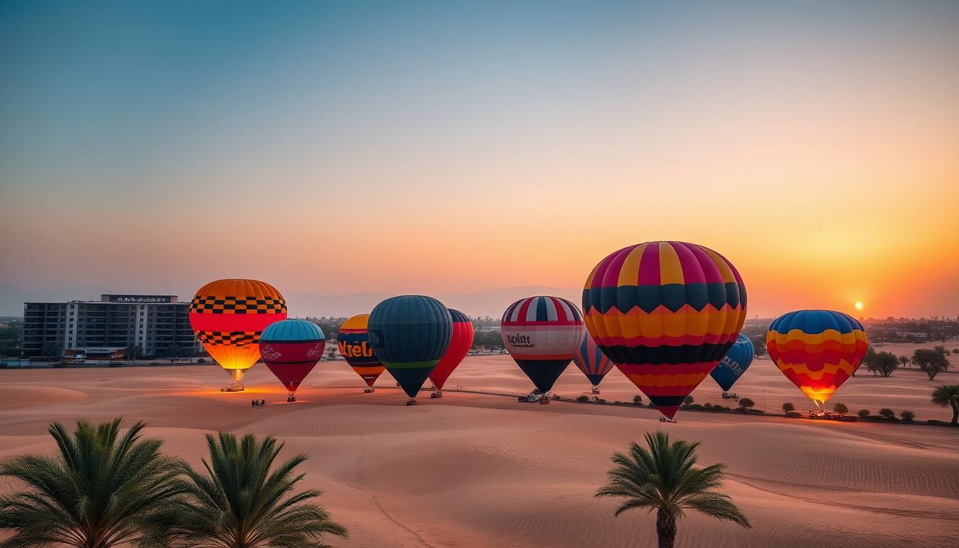 Hot air balloon pickup near Dubai Investment Park