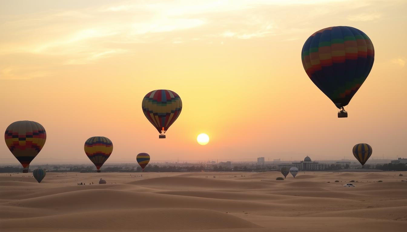 Hot air balloon pickup near Dubai Silicon Oasis