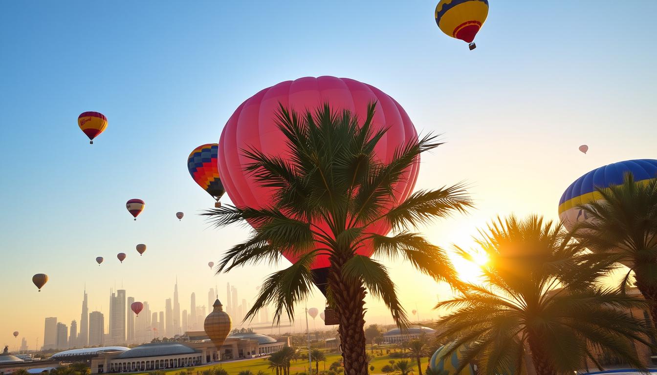 Hot air balloon pickup near Dubai Sports City