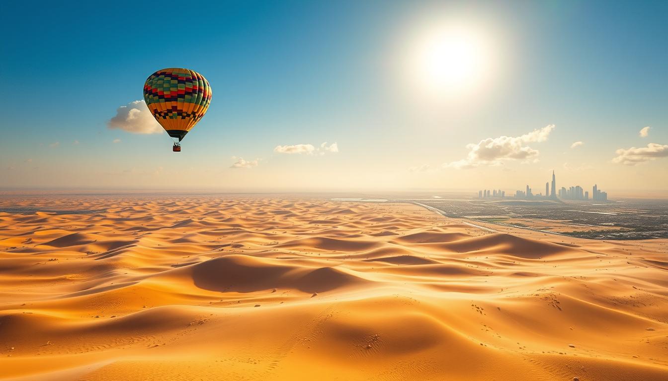 Hot air balloon pickup near Jebel Ali Dubai