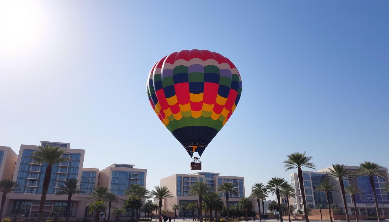 Hot air balloon pickup near Mirdif Dubai