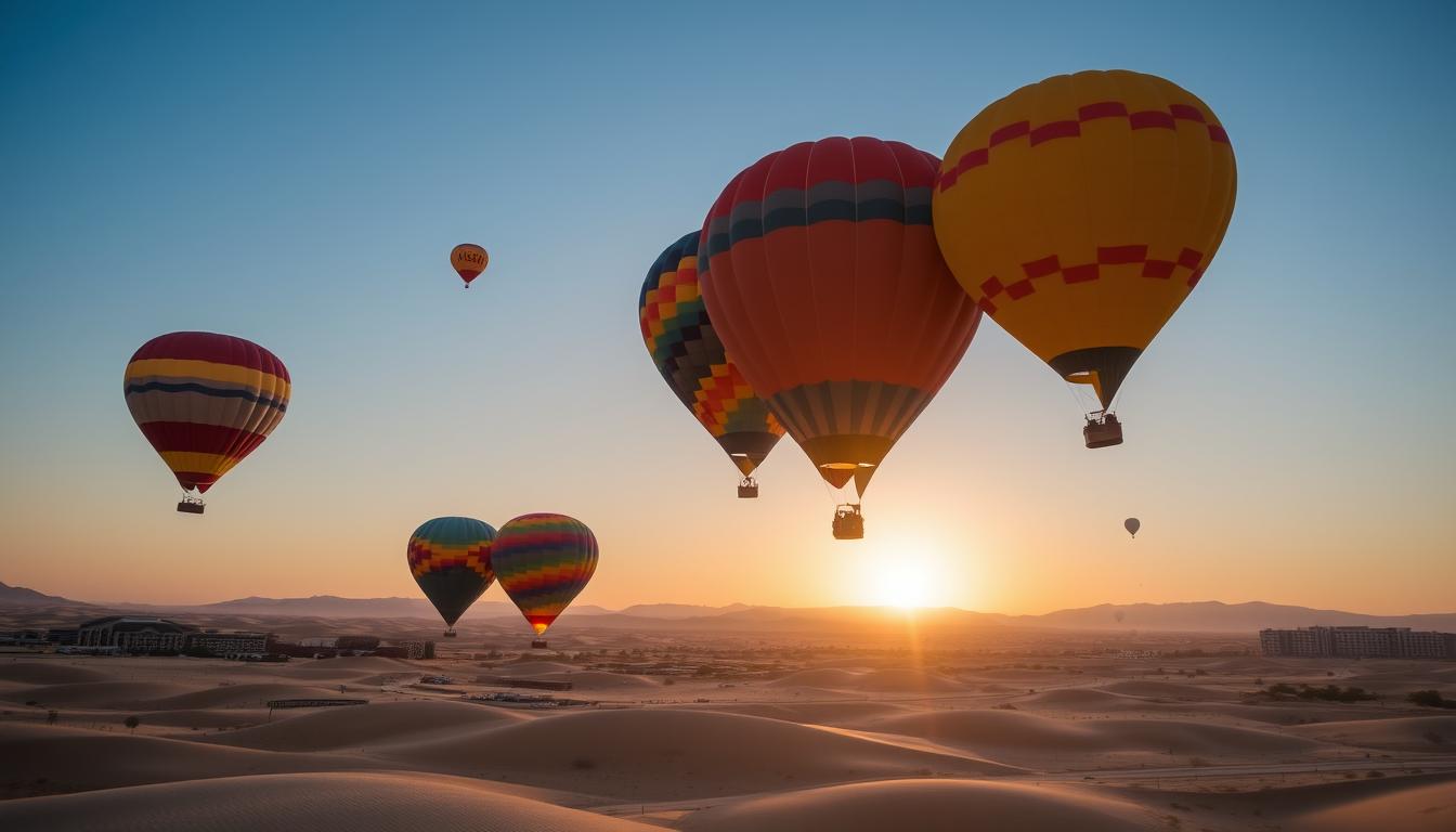 Hot air balloon pickup near Nad Al Sheba Dubai