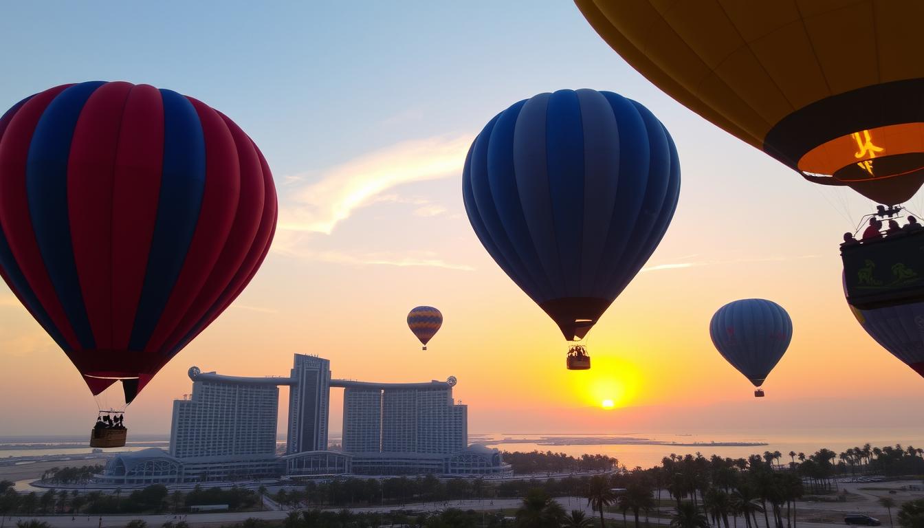 Hot air balloon pickup near Palm Jumeirah Dubai