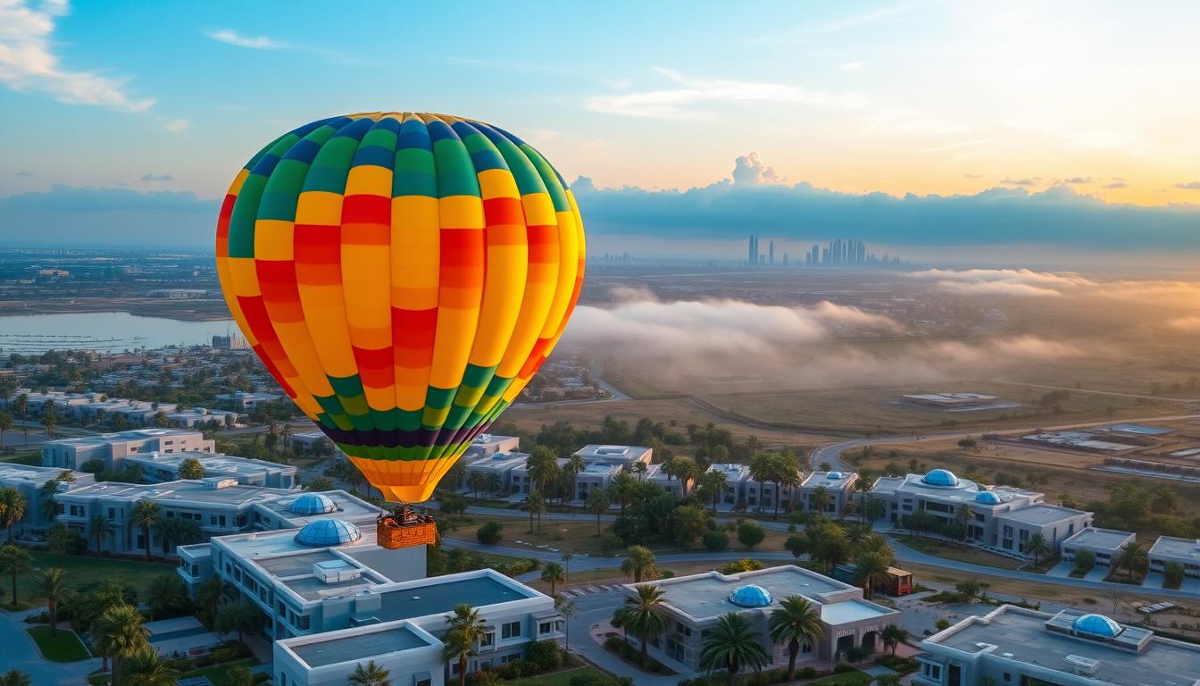 Hot air balloon pickup near The Greens Dubai