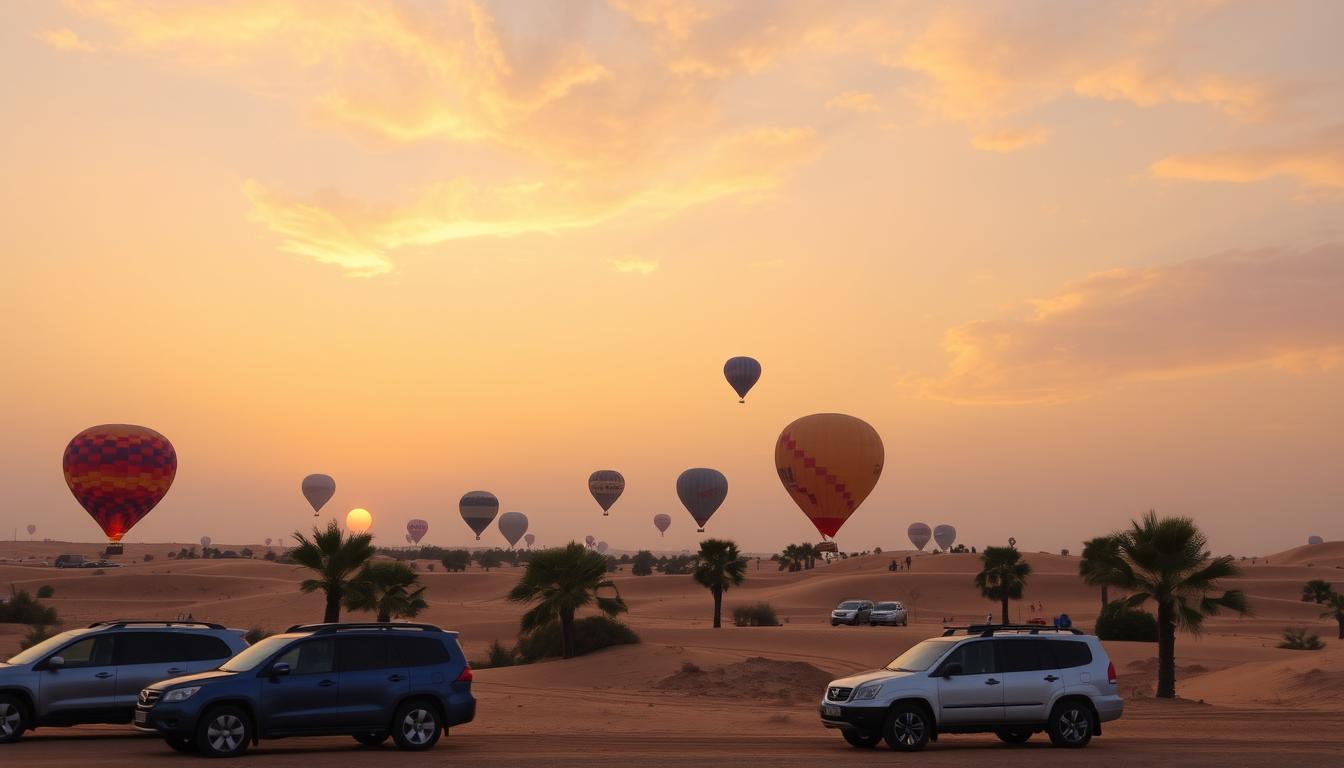 Hot air balloon pickup near Umm Suqeim Dubai