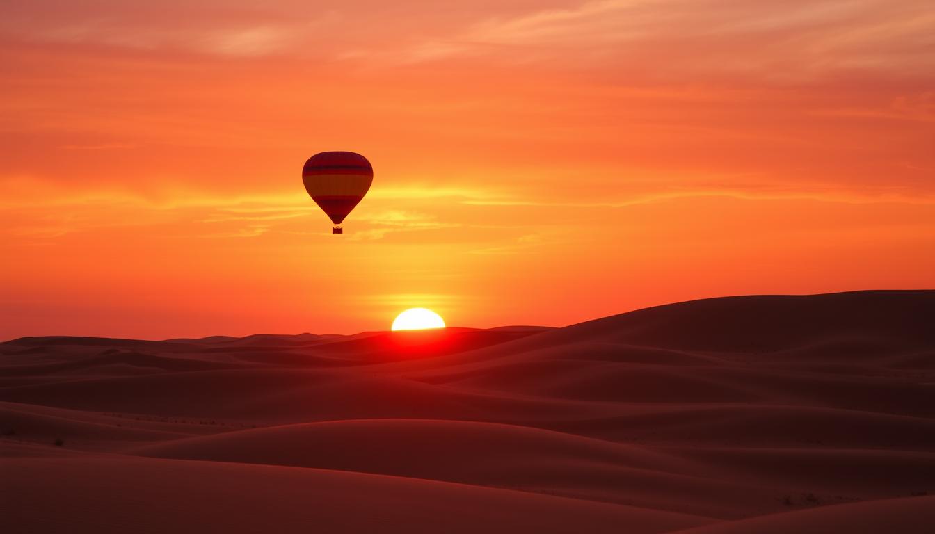 hot air balloon dubai sunset