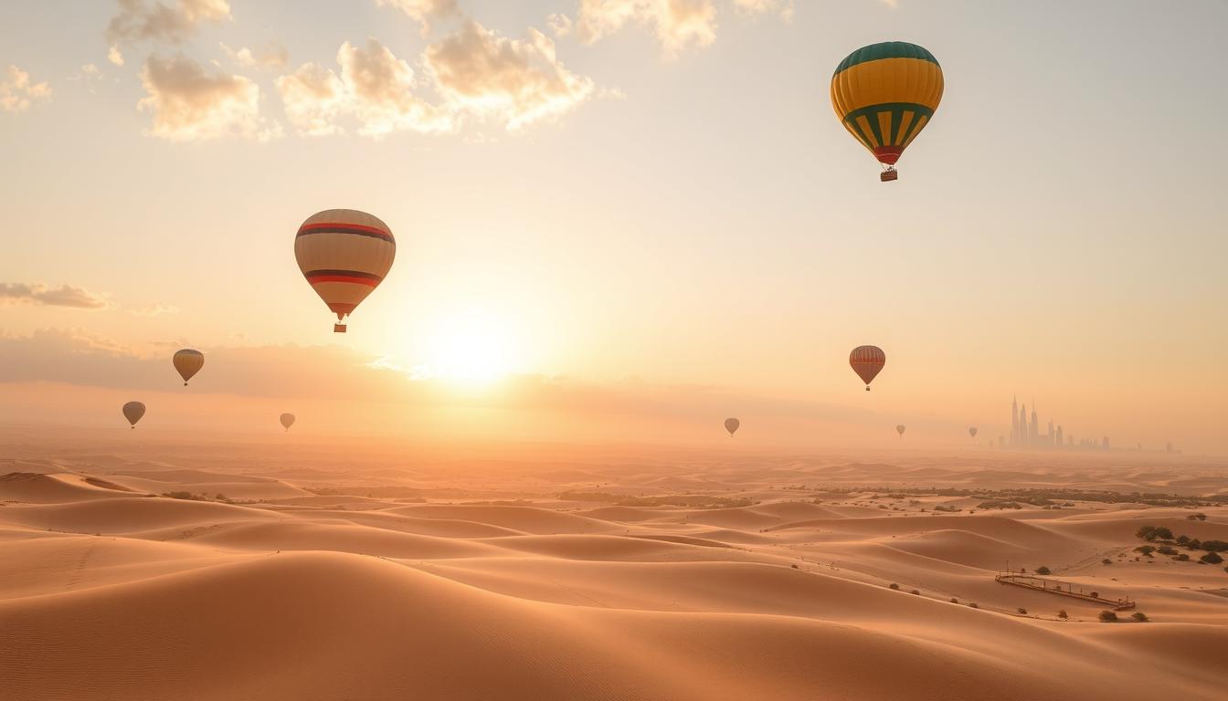 hot air balloon sunrise dubai