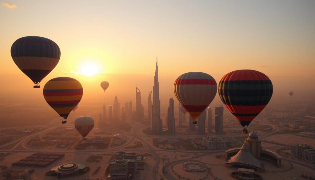 luxury sunrise balloon Dubai, upscale air balloon rides, exclusive Dubai balloon