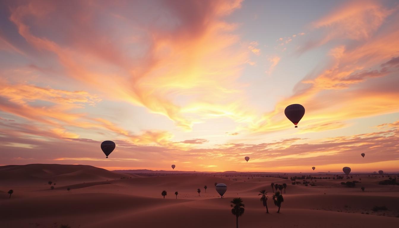 sunset hot air balloon dubai